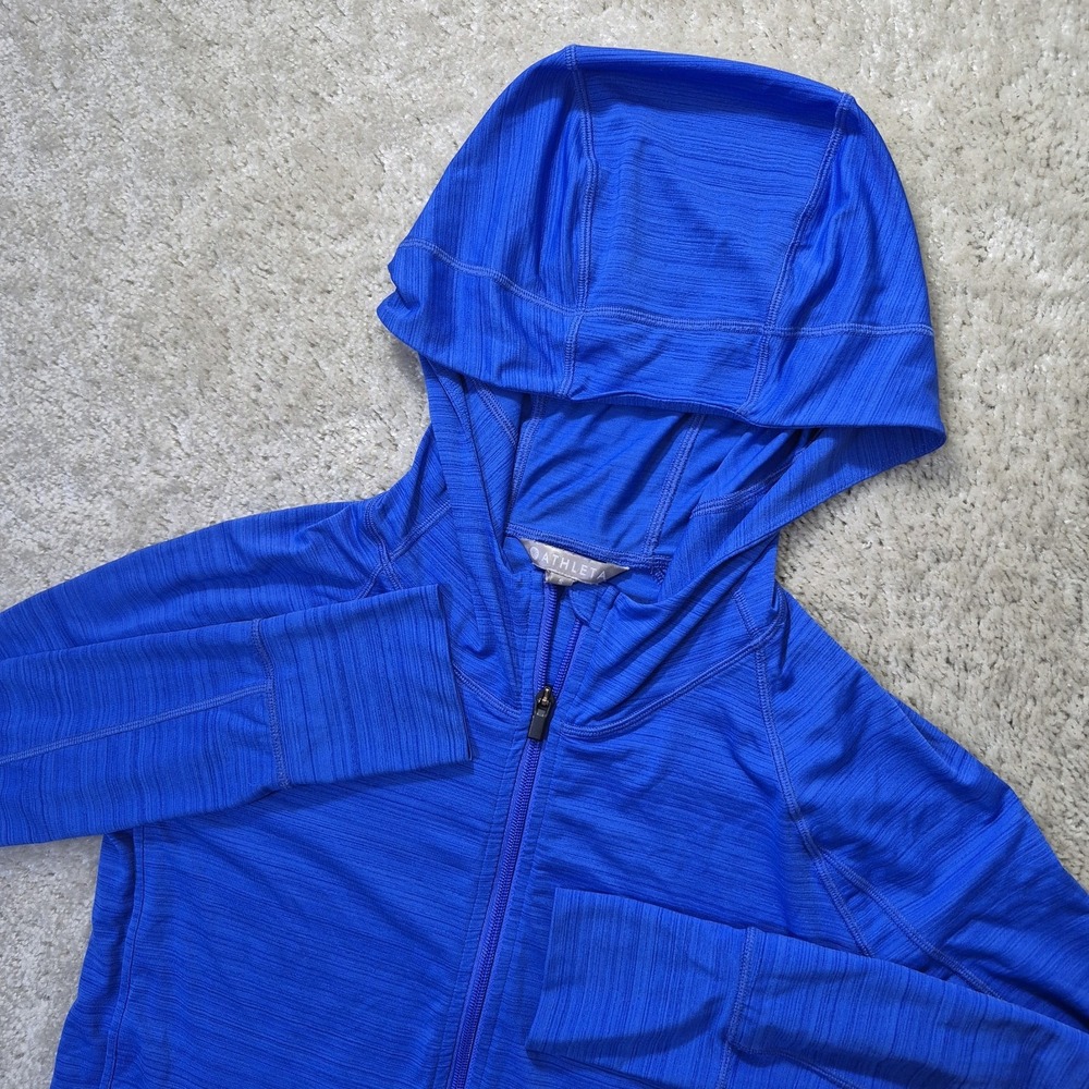 Athleta Pacifica Baja UPF Jacket Womens Small Blue Hooded Zip Outdoor Hiking
